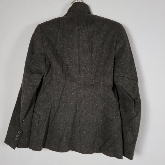 Piazza Sempione Womens Wool-Blend Button-Up Blazer Jacket Dark Gray Collared - Picture 2 of 7